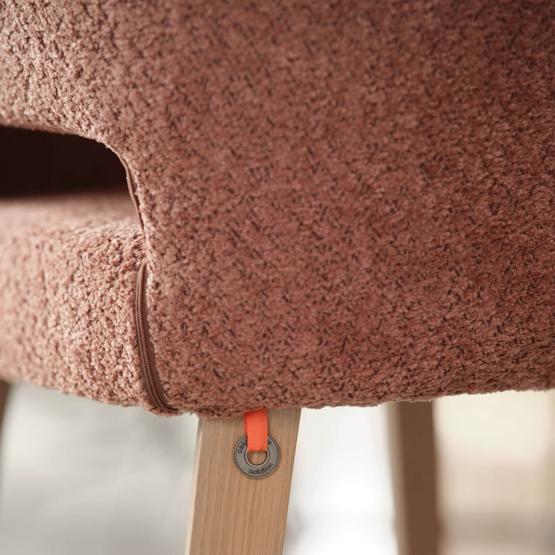 Tabouret snack en tissu avec accoudoirs et pieds en bois - Lena Mobitec ®