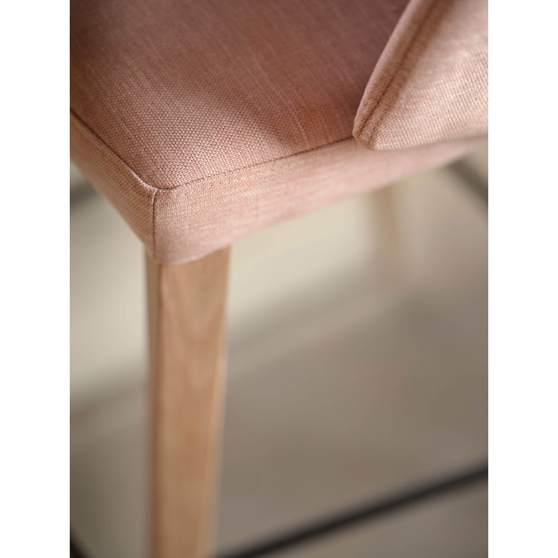 Tabouret snack en tissu avec accoudoirs et pieds en bois - Lena Mobitec ®