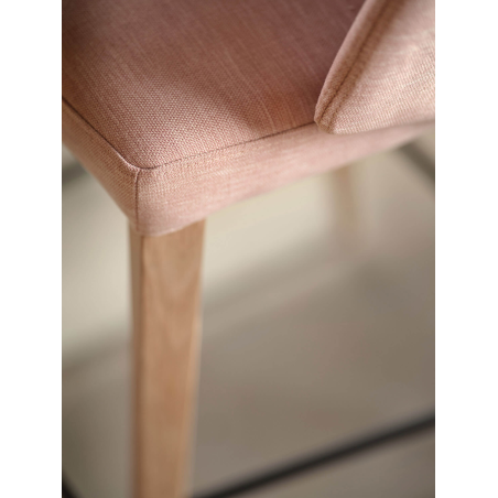 Tabouret snack en tissu avec accoudoirs et pieds en bois - Lena Mobitec ®