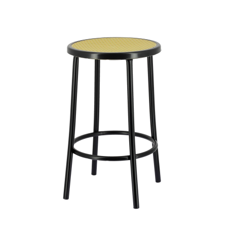 Tabouret sans dossier assise imitation cannage fabriqué en France - Bistro