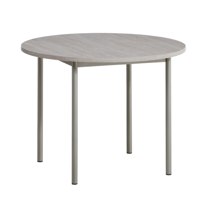 Basic - Table de cuisine ronde en stratifié avec pieds en métal