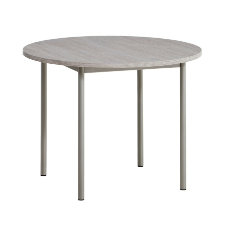 Basic - Table de cuisine ronde en stratifié avec pieds en métal