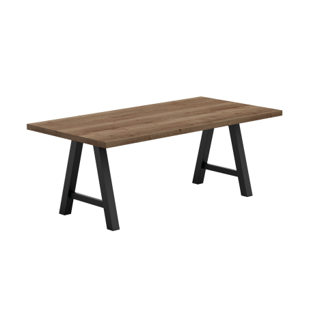 Table belge rectangulaire en stratifié avec pieds en forme de tréteau - Alegro