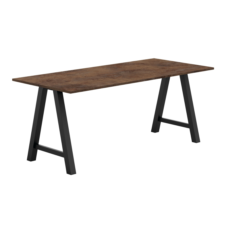 Table snack rectangulaire en stratifié avec pieds en forme de tréteau - Alegro