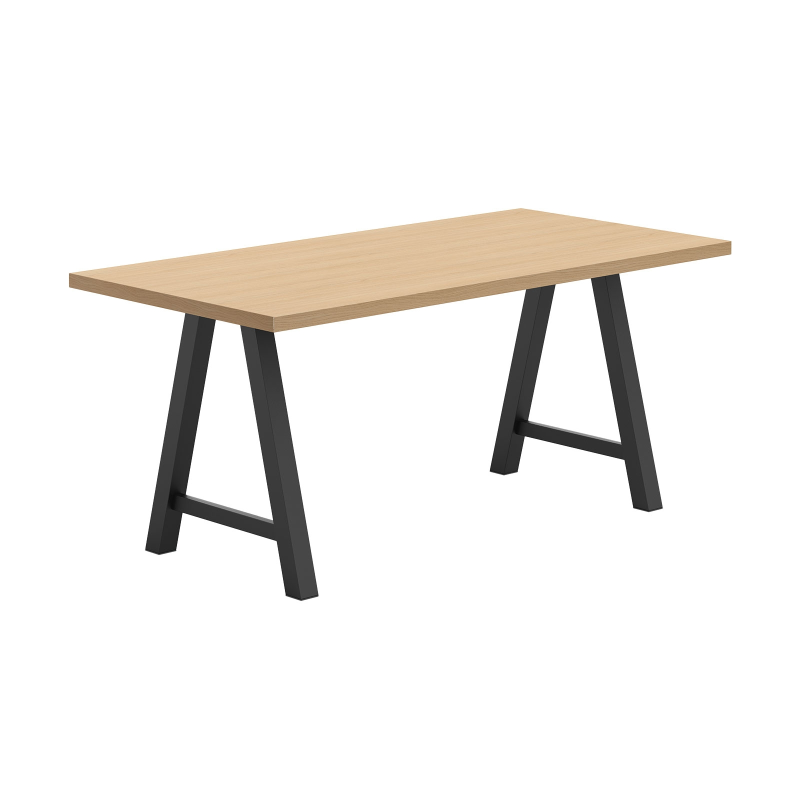 Table snack rectangulaire en stratifié avec pieds en forme de tréteau - Alegro