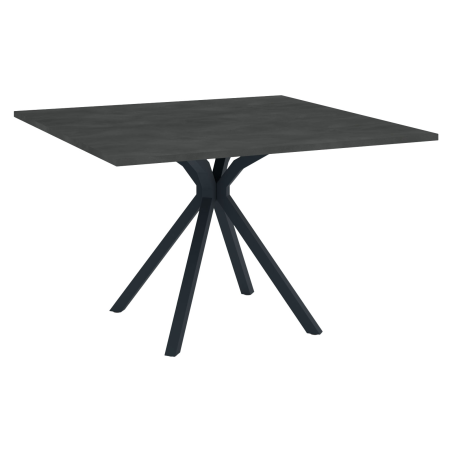 Table carrée en stratifié avec pied central en métal - Onyx