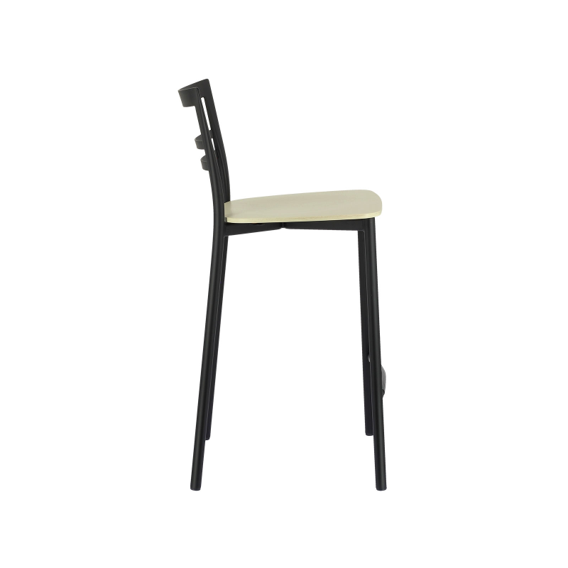 Tabouret snack contemporain en métal et multiplis bois - Go Clip Connubia®