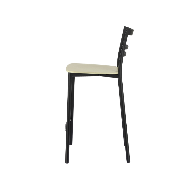 Tabouret snack contemporain en métal et multiplis bois - Go Clip Connubia®