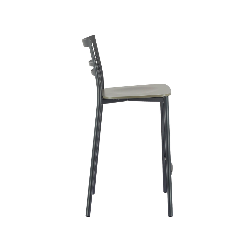 Tabouret snack contemporain en métal et multiplis bois - Go Clip Connubia®