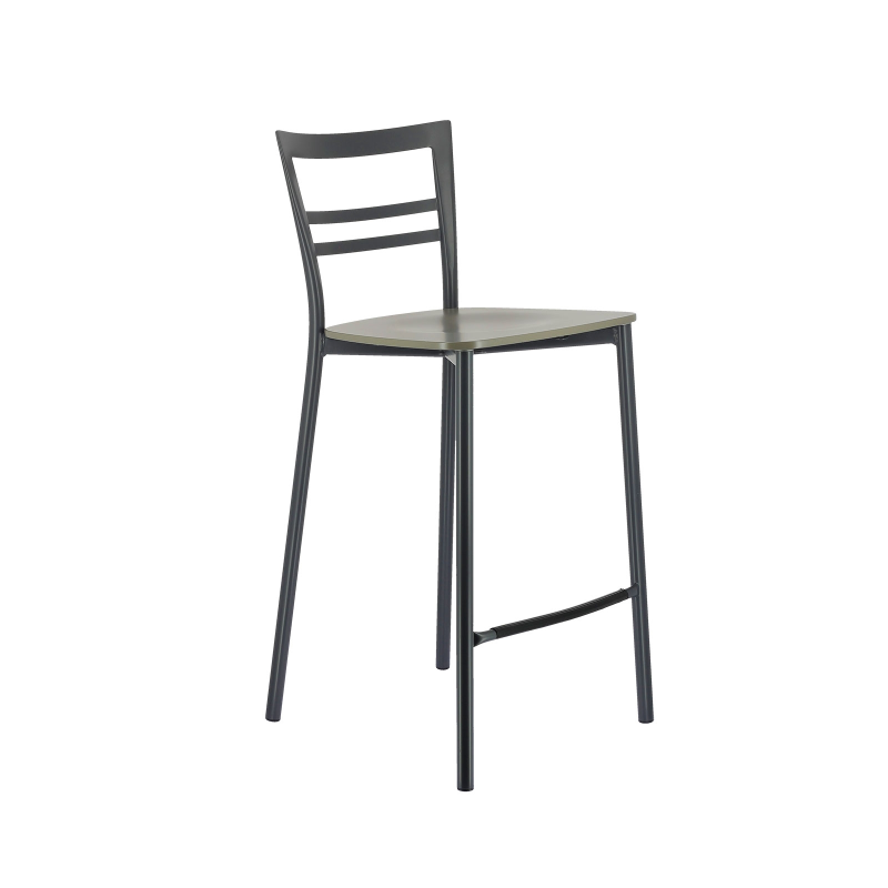 Tabouret snack contemporain en métal et multiplis bois - Go Clip Connubia®