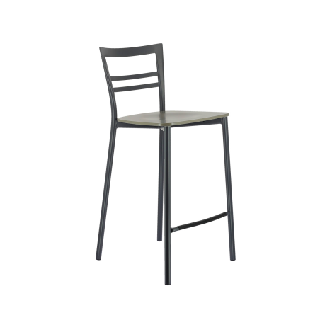 Tabouret snack contemporain en métal et multiplis bois - Go Clip Connubia®