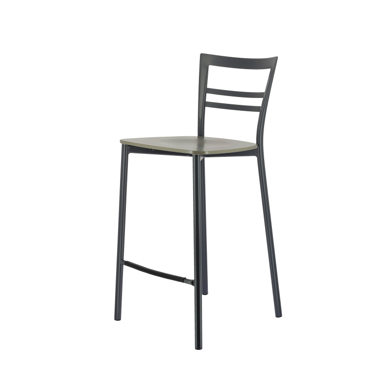 Tabouret snack contemporain en métal et multiplis bois - Go Clip Connubia®