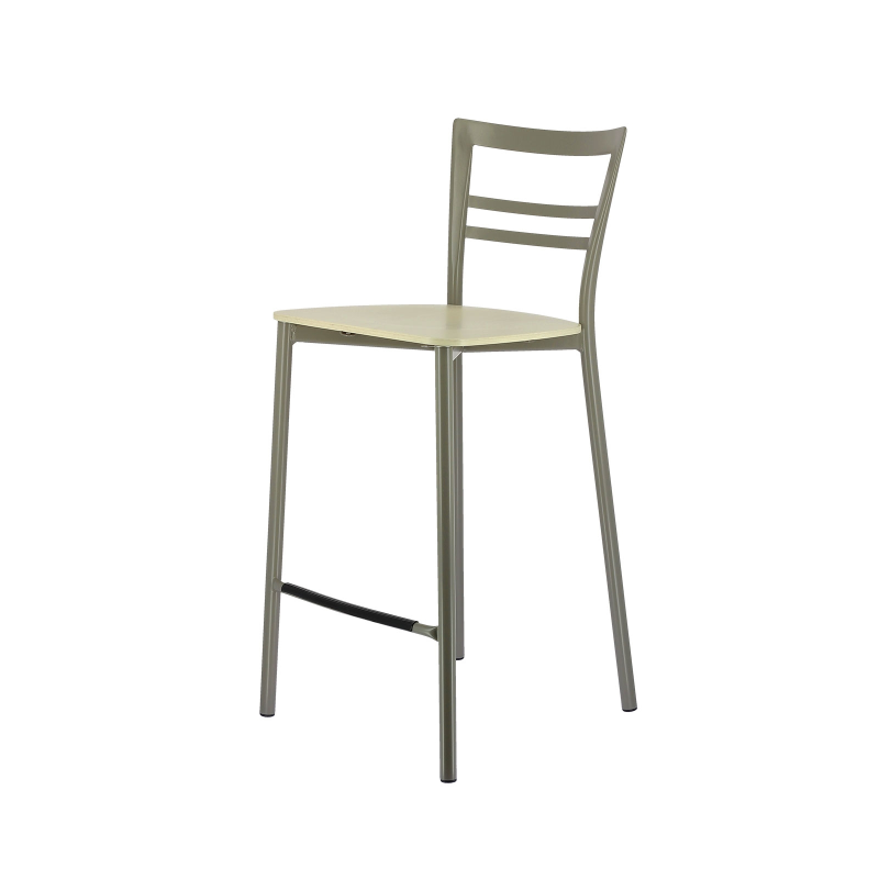 Tabouret snack contemporain en métal et multiplis bois - Go Clip Connubia®