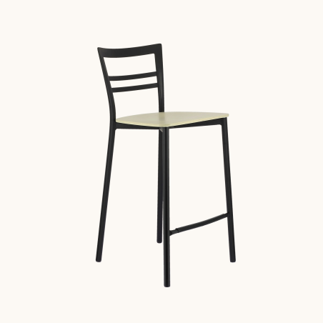 Tabouret snack contemporain en métal et multiplis bois - Go Clip Connubia®