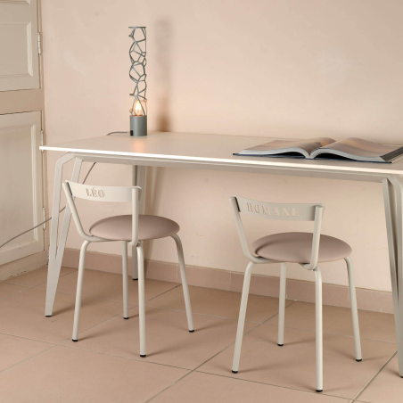 Chaise pour enfant de fabrication française en métal avec assise rembourrée - Xoxo Carrier®