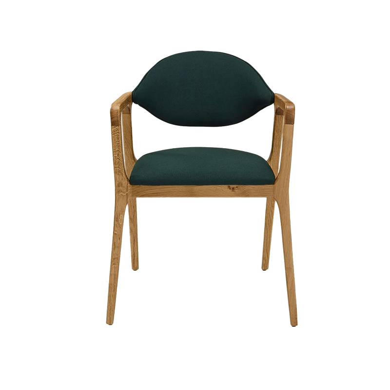 Fauteuil design en bois massif et tissu