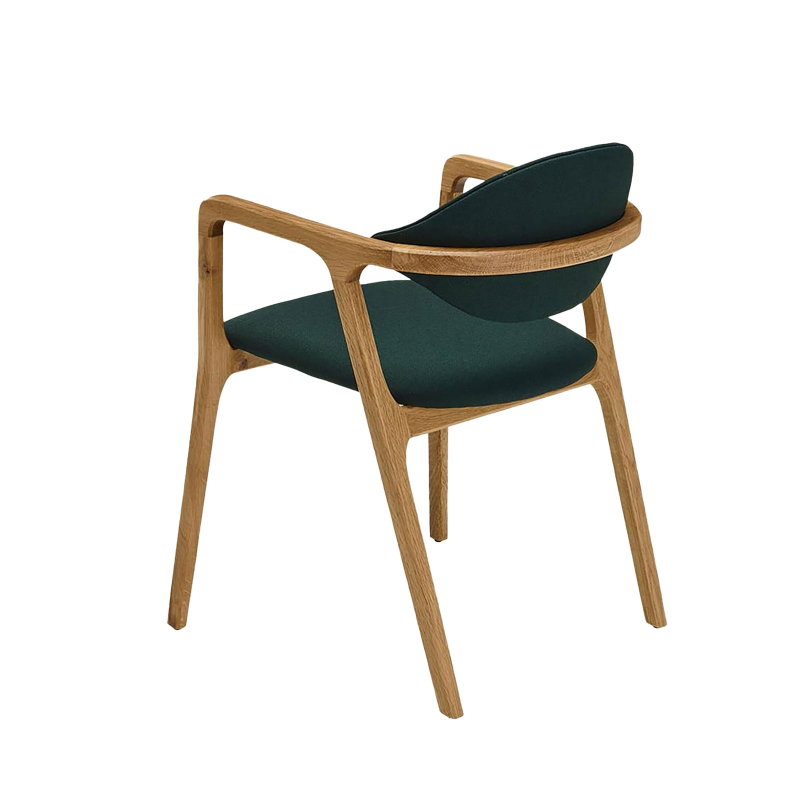 Fauteuil design en bois massif et tissu
