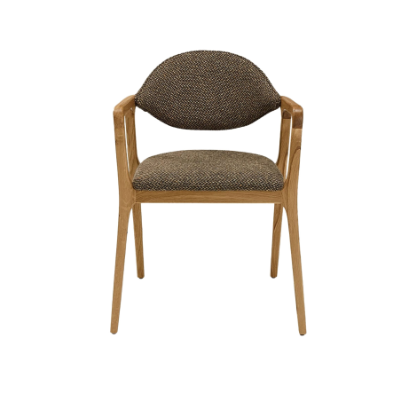 Fauteuil design en bois massif et tissu