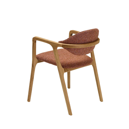Fauteuil design en bois massif et tissu