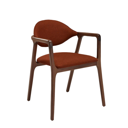 Fauteuil design en bois massif et tissu