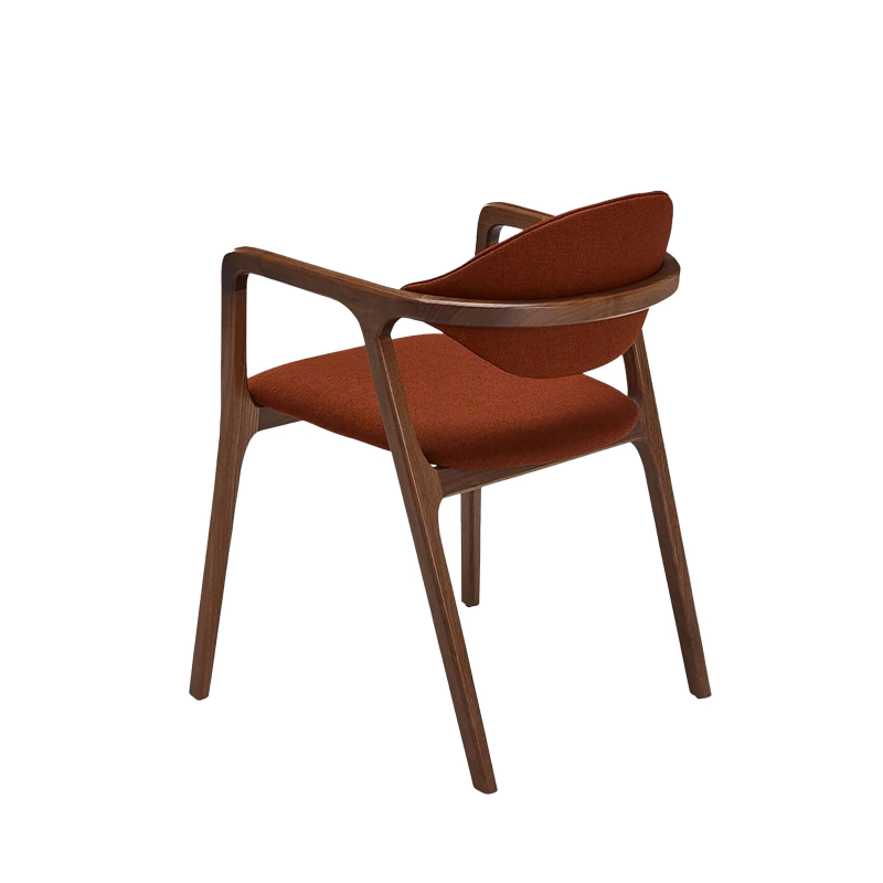 Fauteuil design en bois massif et tissu