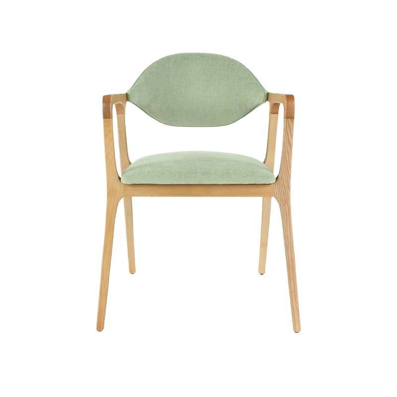 Fauteuil design en bois massif et tissu