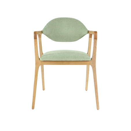Fauteuil design en bois massif et tissu