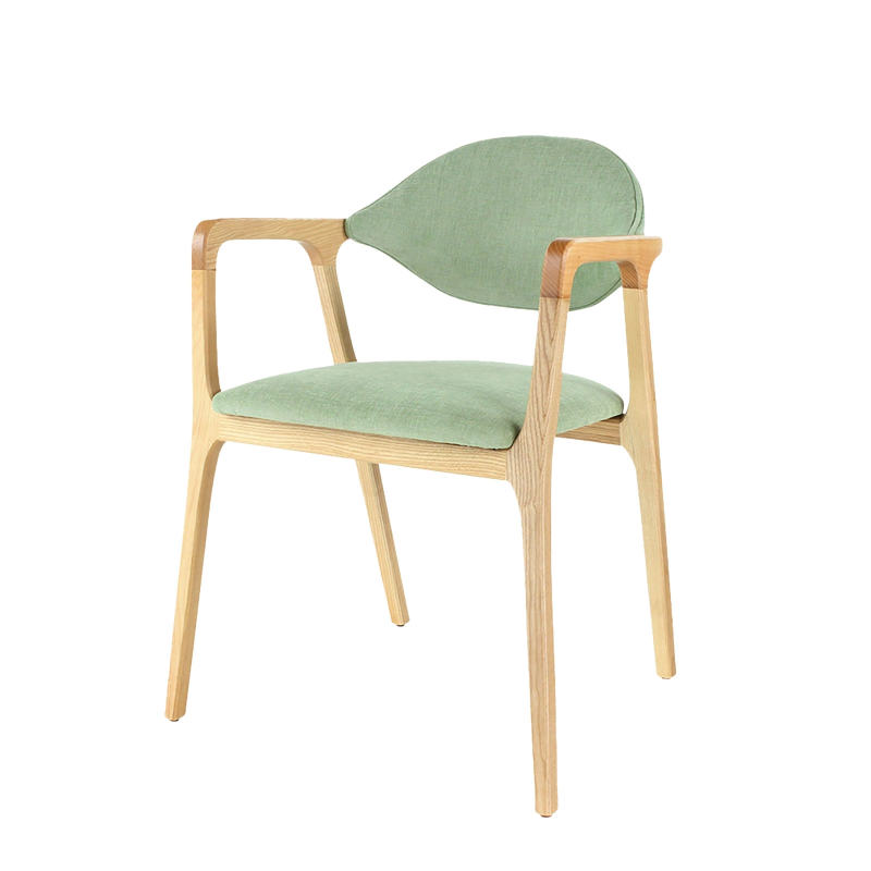 Fauteuil design en bois massif et tissu