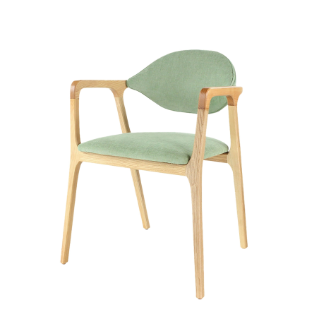 Fauteuil design en bois massif et tissu