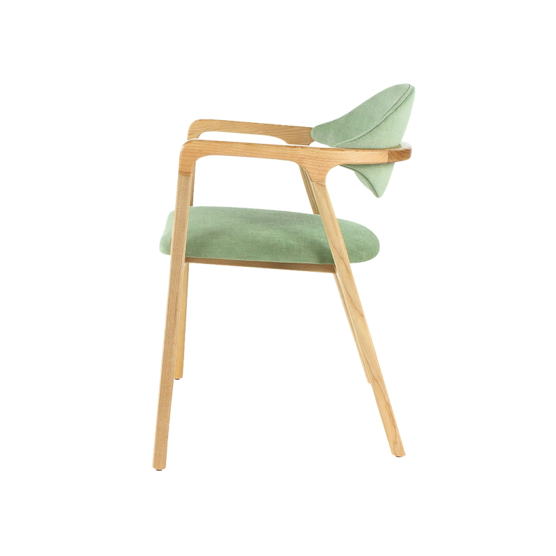 Fauteuil design en bois massif et tissu
