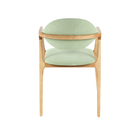 Fauteuil design en bois massif et tissu