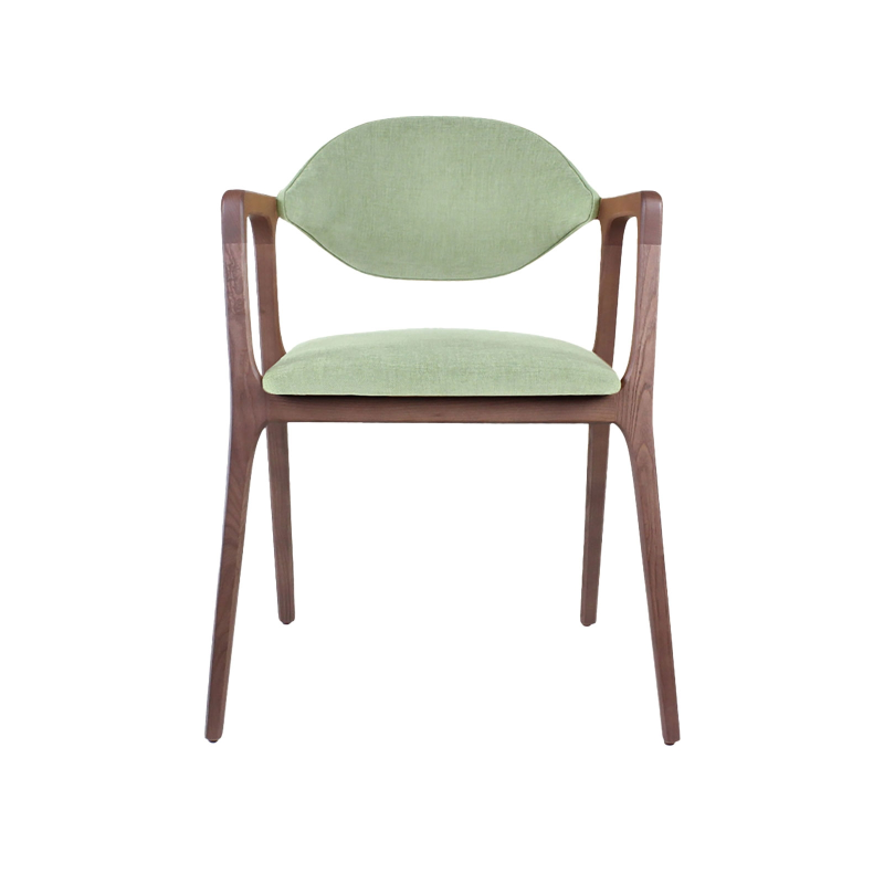 Fauteuil design en bois massif et tissu