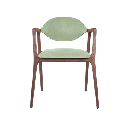 Fauteuil design en bois massif et tissu