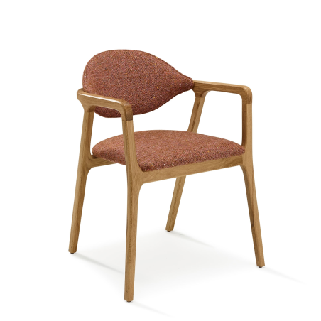 Fauteuil design en bois massif et tissu