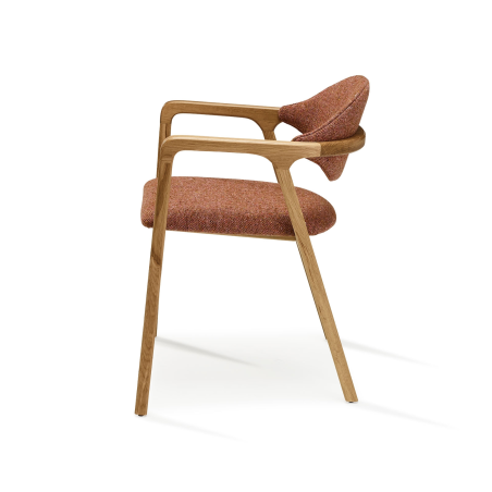 Fauteuil design en bois massif et tissu