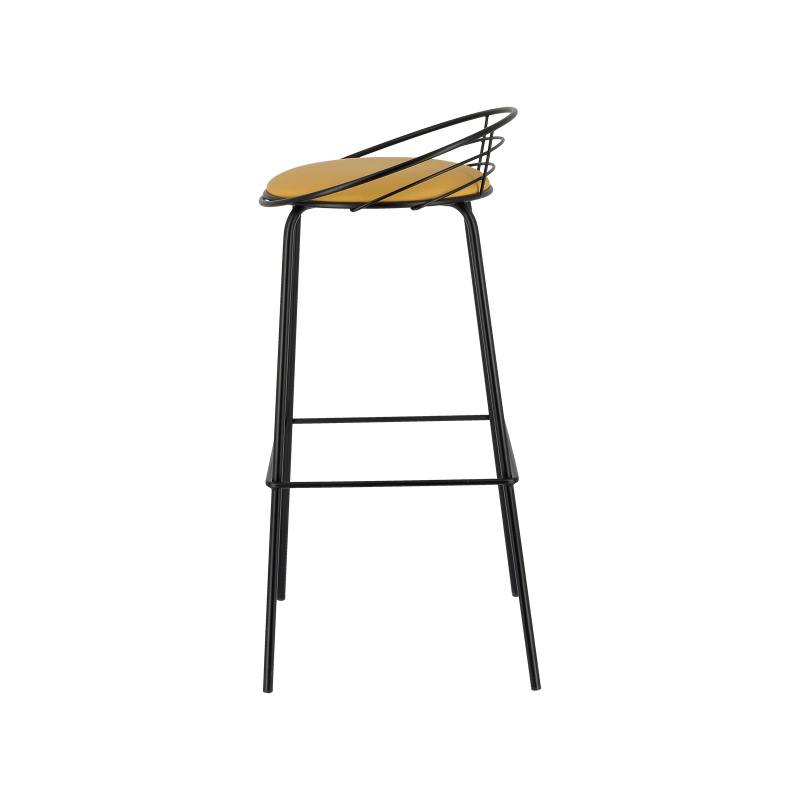 Tabouret haut français en métal et synthétique - Yaël