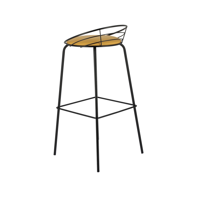 Tabouret haut français en métal et synthétique - Yaël