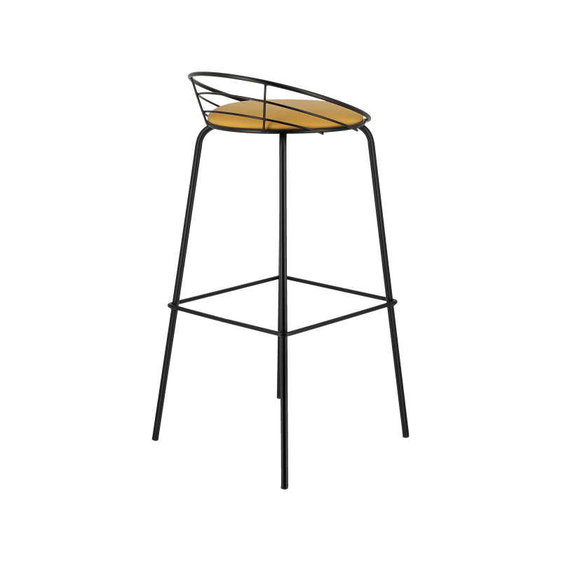 Tabouret haut français en métal et synthétique - Yaël