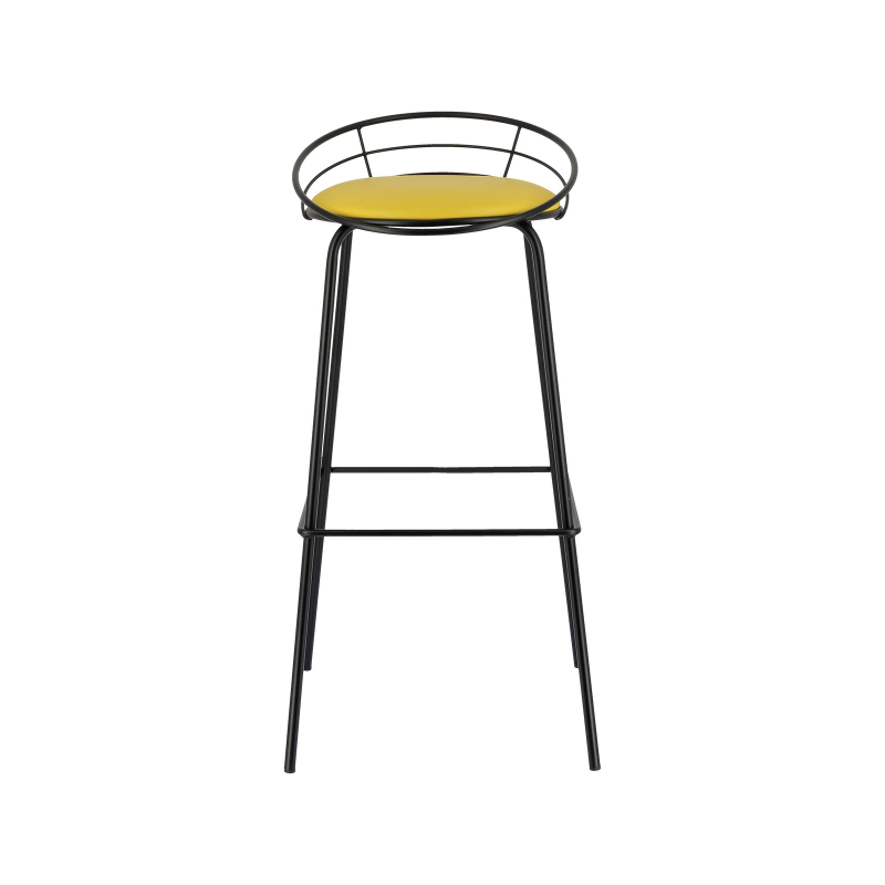 Tabouret haut français en métal et synthétique - Yaël