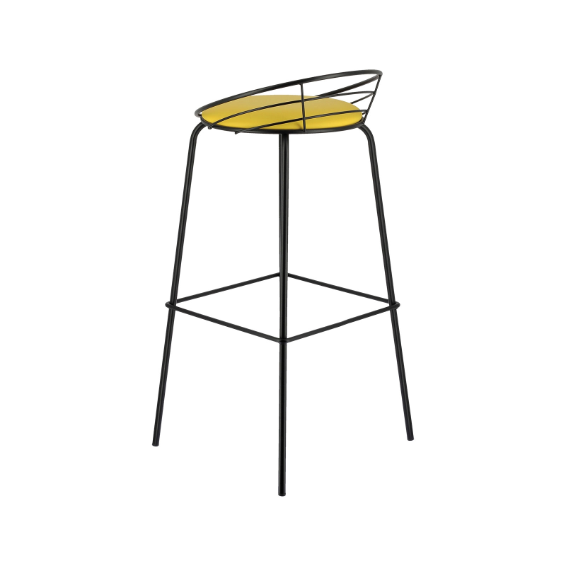 Tabouret haut français en métal et synthétique - Yaël