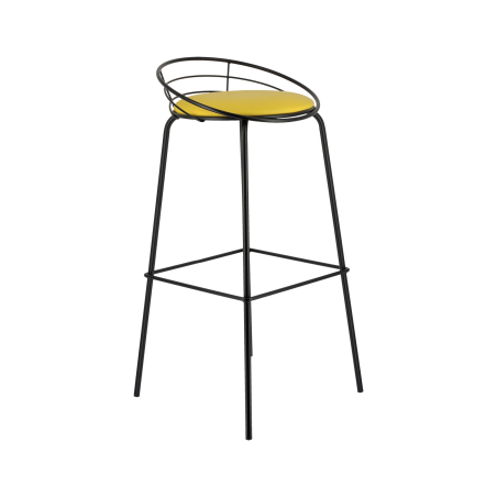 Tabouret haut français en métal et synthétique - Yaël