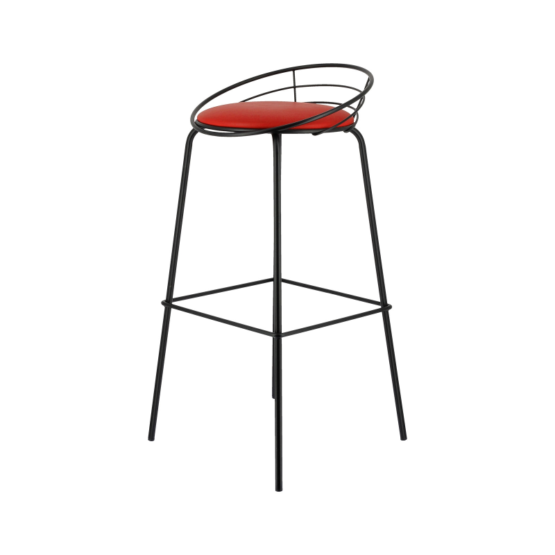 Tabouret haut français en métal et synthétique - Yaël