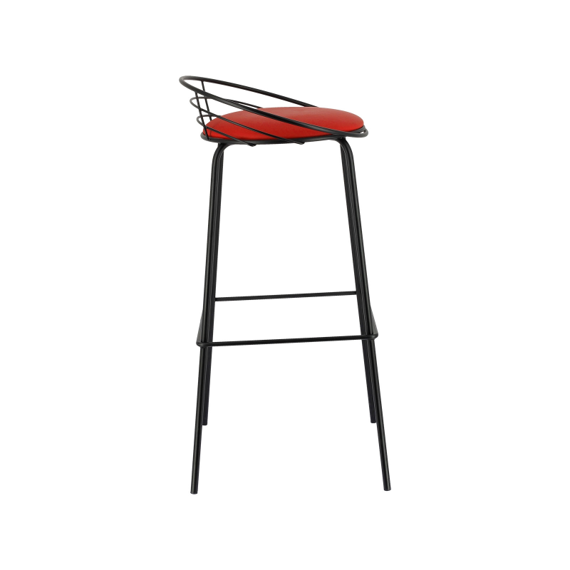 Tabouret haut français en métal et synthétique - Yaël