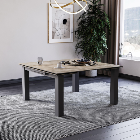 Table extensible en céramique design avec pieds en métal - Hector