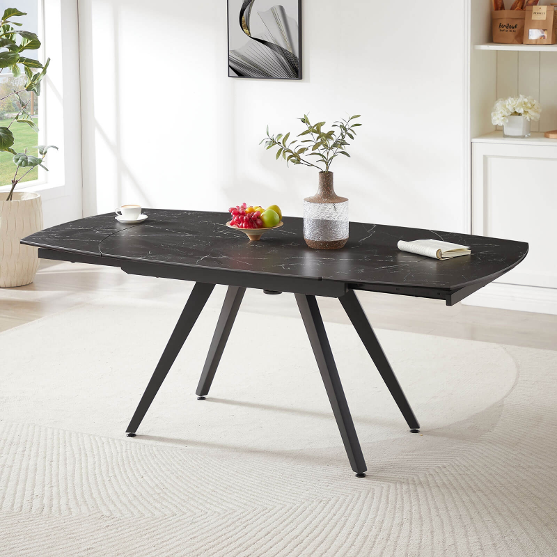 Table tendance extensible en céramique avec pieds en métal - Sofia