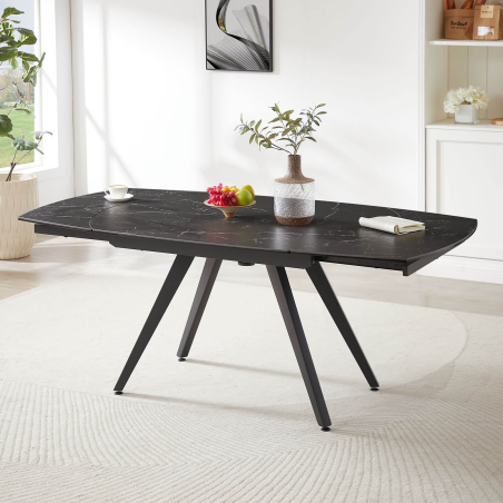 Table tendance extensible en céramique avec pieds en métal - Sofia