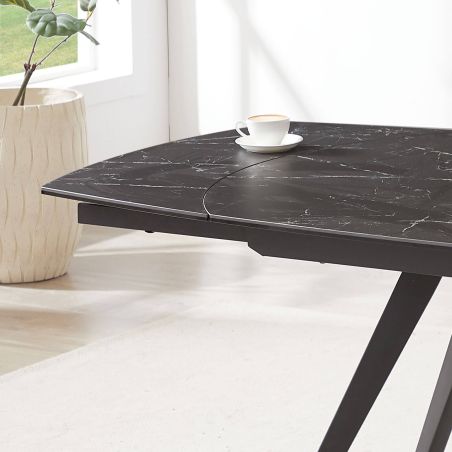 Table extensible en céramique avec pieds en métal - Sofia