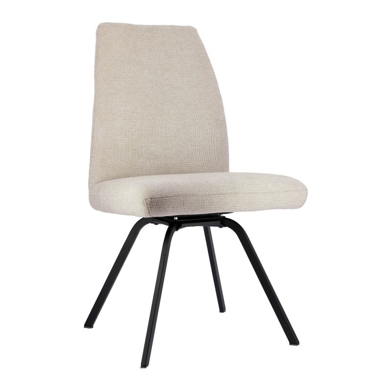 Chaise confortable en tissu avec dossier inclinable et pieds métal - Gabin