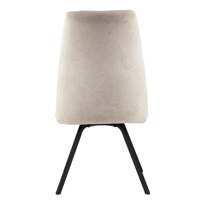 Chaise avec dossier inclinable confortable tissu et pieds métal - Gabin