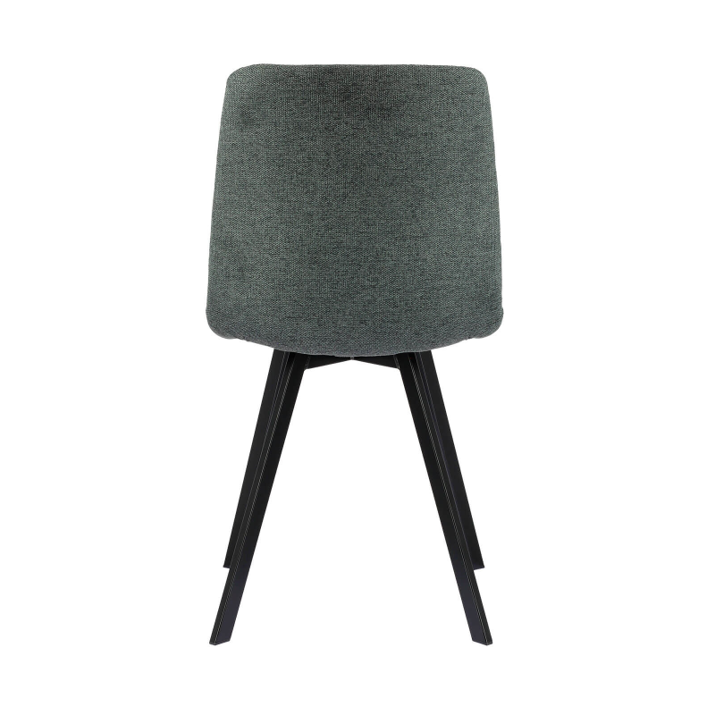 Chaise confortable avec revêtement matelassé en tissu gris foncé - Carvi